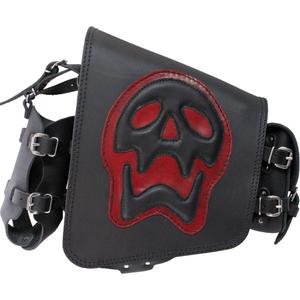 Motorradtasche aus Leder RSA S493 Skull HD Softail schwarz-rot