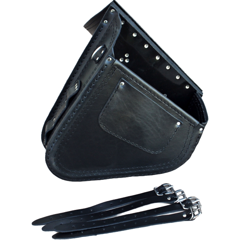 Motorradtasche aus Leder für RSA S637 HD Softail, schwarz