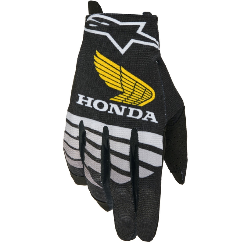 Alpinestars Radar Honda Motocross-Handschuhe, schwarz-grau-gelb