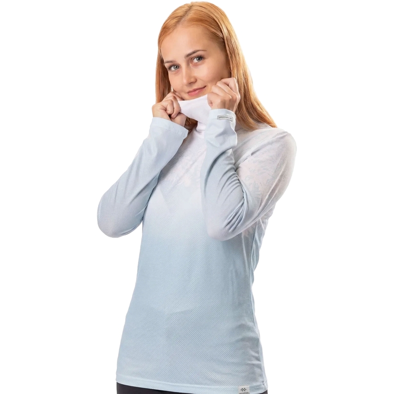 Damen-Thermo-T-Shirt nanosilver® Frozen blau-weiß II