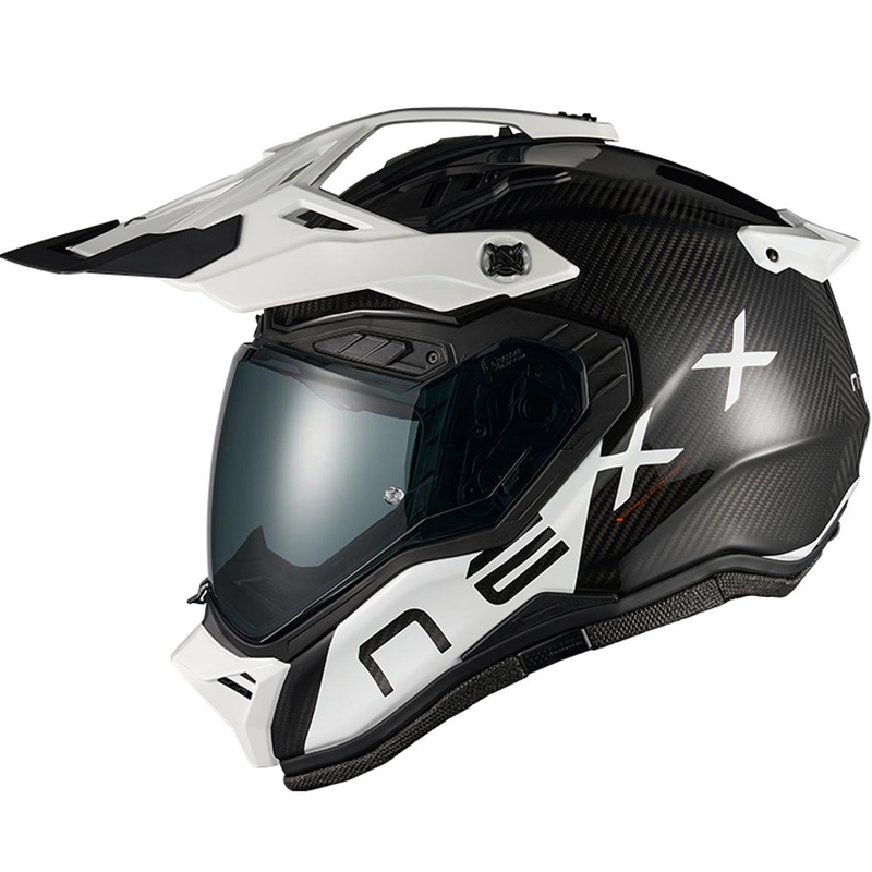 Enduro-Motorradhelm Nexx X.Rally Gravix Carbon schwarz-weiß
