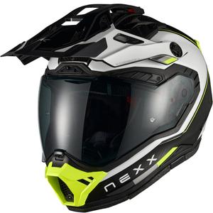 Enduro-Motorradhelm Nexx X.Rally Raid weiß-fluoreszierend gelb