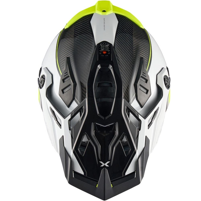 Enduro-Motorradhelm Nexx X.Rally Raid weiß-fluoreszierend gelb