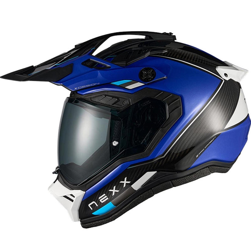 Enduro-Motorradhelm Nexx X.Rally Raid blau-weiß