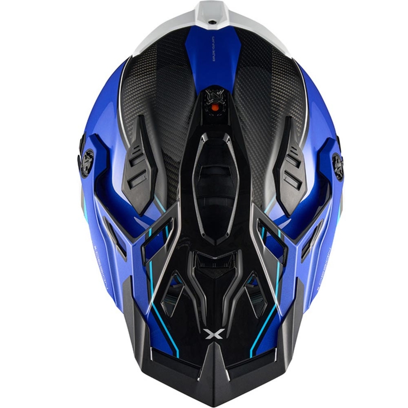 Enduro-Motorradhelm Nexx X.Rally Raid blau-weiß
