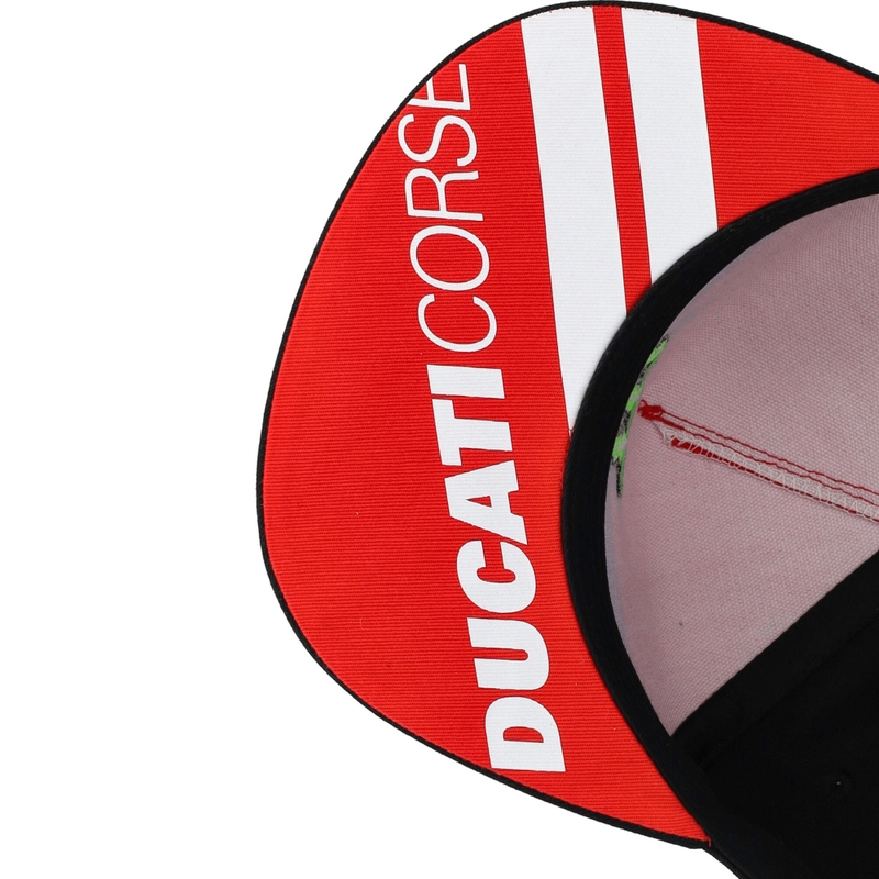 Ducati Monster Kappe mit weißen Streifen, schwarz-rot-weiß