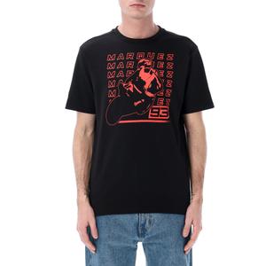 Ducati Marc Marquez T-Shirt mit wiederholtem Logo, schwarz
