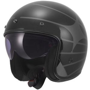Offener Motorradhelm LS2 OF601 Bob II Cosmic glänzend schwarz-grau