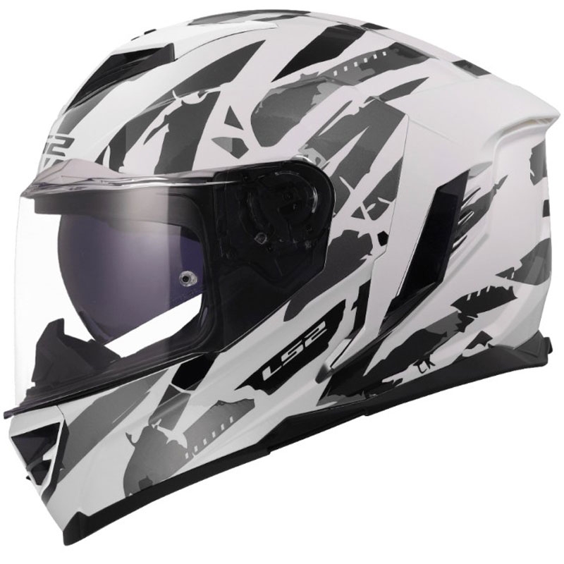 Integralhelm LS2 FF818 Storm III Kaos weiß-grau