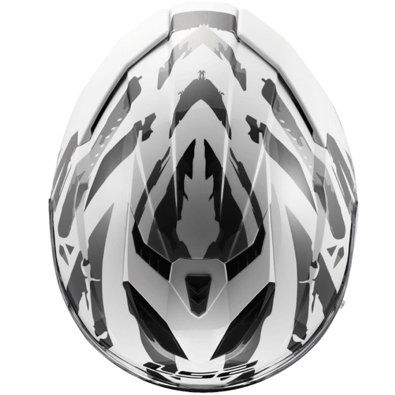 Integralhelm LS2 FF818 Storm III Kaos weiß-grau