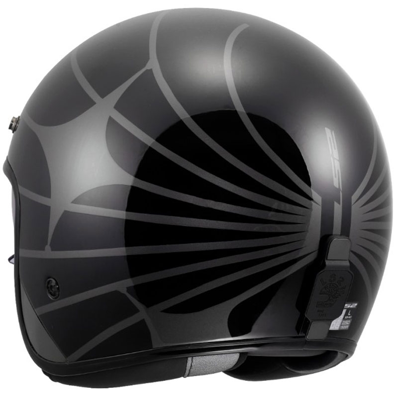 Offener Motorradhelm LS2 OF601 Bob II Cosmic glänzend schwarz-grau