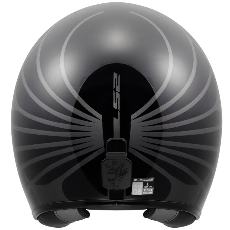 Offener Motorradhelm LS2 OF601 Bob II Cosmic glänzend schwarz-grau