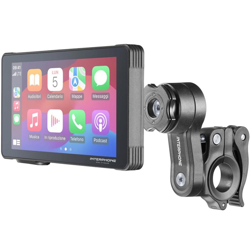 Interphone RideSync schwarz – Smartphone-Spiegelungsdisplay für Motorräder mit Schutzglas