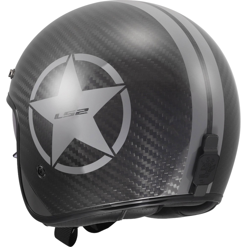 Offener Motorradhelm LS2 OF601 Bob II Carbon Star, glänzend grau