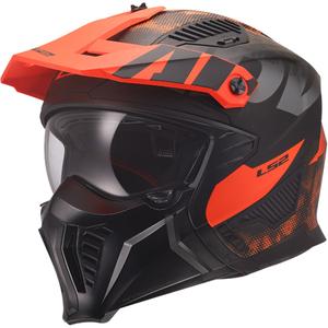 Trial-Motorradhelm LS2 OF606 Drifter Gas, mattgrau-orange