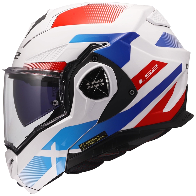 Klappbarer Motorradhelm LS2 FF901 Advant X Nova glänzend weiß-blau-rot
