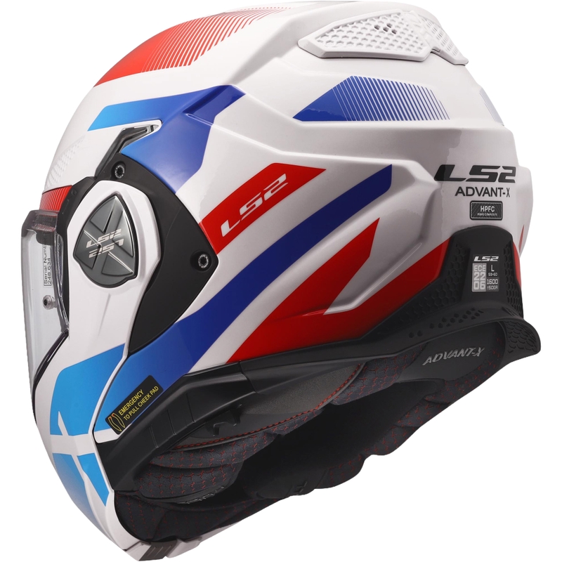Klappbarer Motorradhelm LS2 FF901 Advant X Nova glänzend weiß-blau-rot
