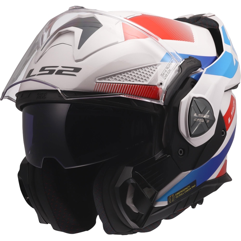 Klappbarer Motorradhelm LS2 FF901 Advant X Nova glänzend weiß-blau-rot