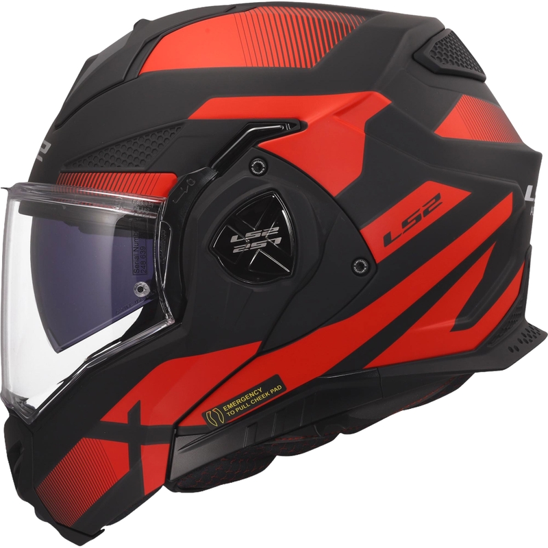 Klappbarer Motorradhelm LS2 FF901 Advant X Nova matt schwarz-rot