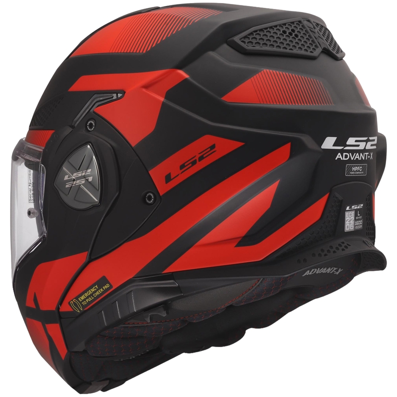 Klappbarer Motorradhelm LS2 FF901 Advant X Nova matt schwarz-rot