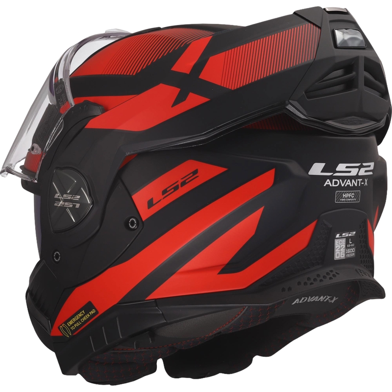 Klappbarer Motorradhelm LS2 FF901 Advant X Nova matt schwarz-rot