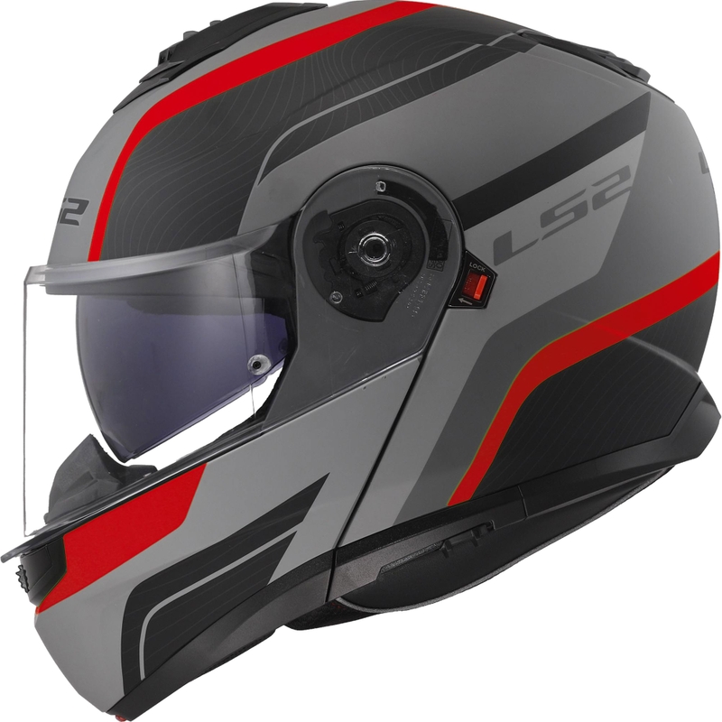 Klapphelm LS2 FF908 Strobe II Monza matt schwarz-grau-rot