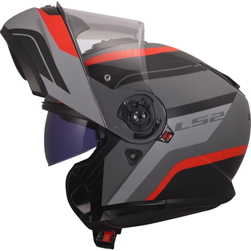Klapphelm LS2 FF908 Strobe II Monza matt schwarz-grau-rot