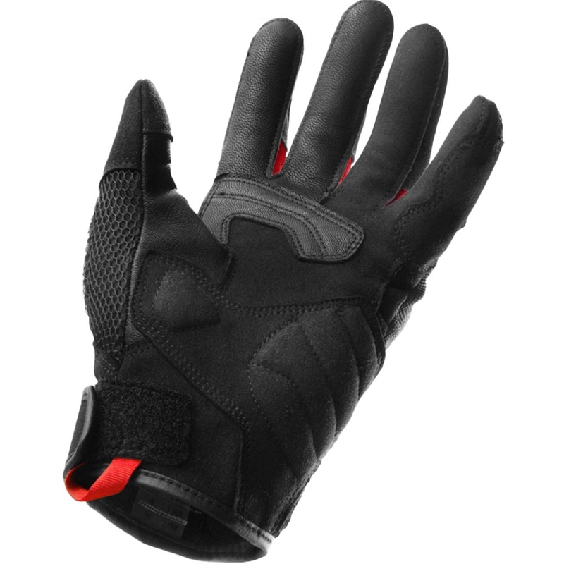 Damen-Motorradhandschuhe Rebelhorn Core schwarz-rot