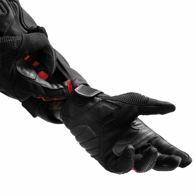 Damen-Motorradhandschuhe Rebelhorn Core schwarz-rot