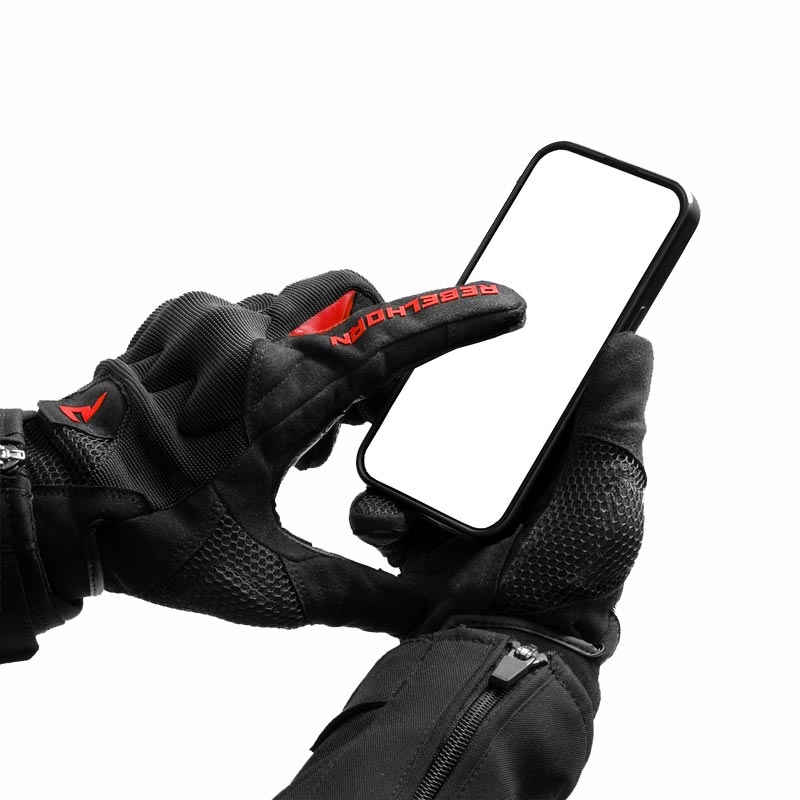 Damen-Motorradhandschuhe Rebelhorn Core schwarz-rot