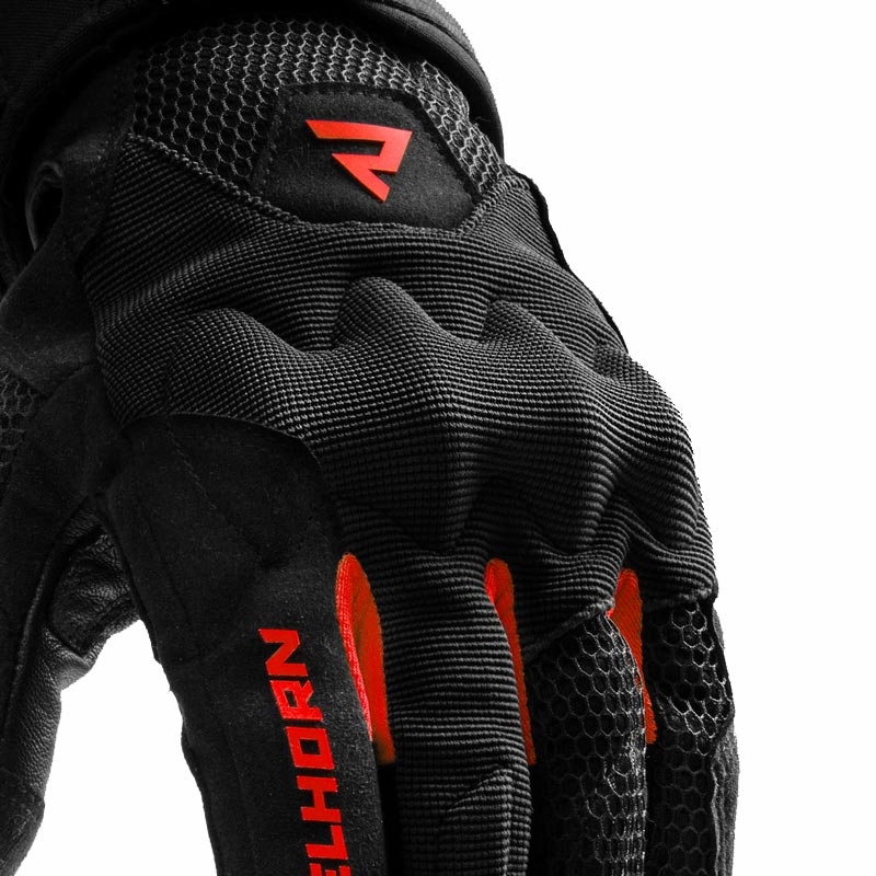 Damen-Motorradhandschuhe Rebelhorn Core schwarz-rot