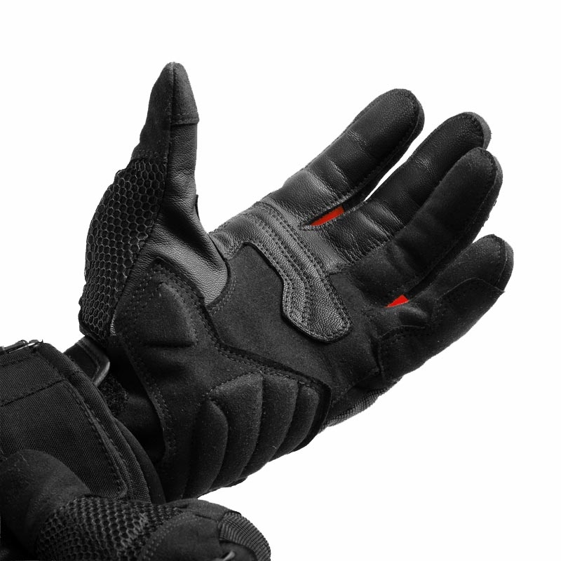 Damen-Motorradhandschuhe Rebelhorn Core schwarz-rot