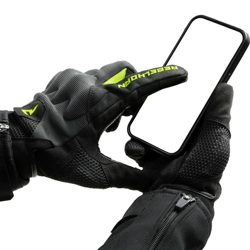 Rebelhorn Core Damen-Motorradhandschuhe, schwarz-grau-fluoreszierend gelb