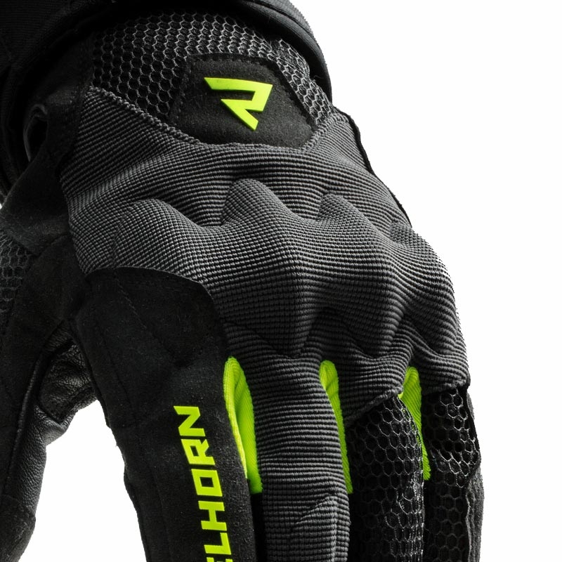 Rebelhorn Core Damen-Motorradhandschuhe, schwarz-grau-fluoreszierend gelb