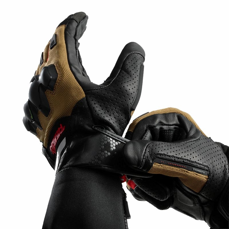 Rebelhorn Defender Motorradhandschuhe, sand-schwarz-rot
