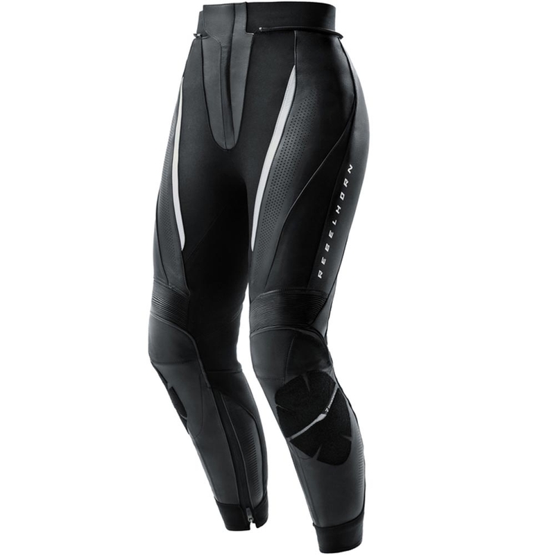 Rebelhorn Diva Leder-Motorradhose für Damen, schwarz-weiß