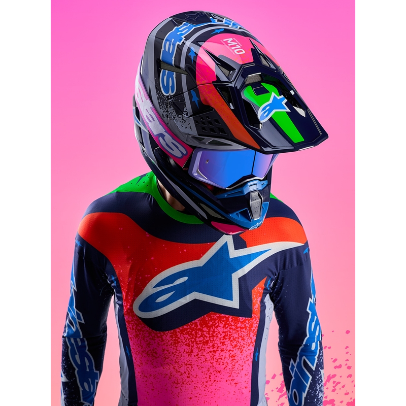 Alpinestars Supertech S-M10 Limited Edition Records Motocross-Helm Grau