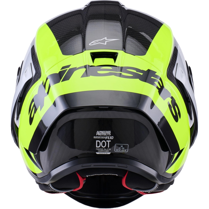Alpinestars Supertech R10 Arius Integralhelm für Motorräder, schwarz-fluoreszierend gelb-weiß