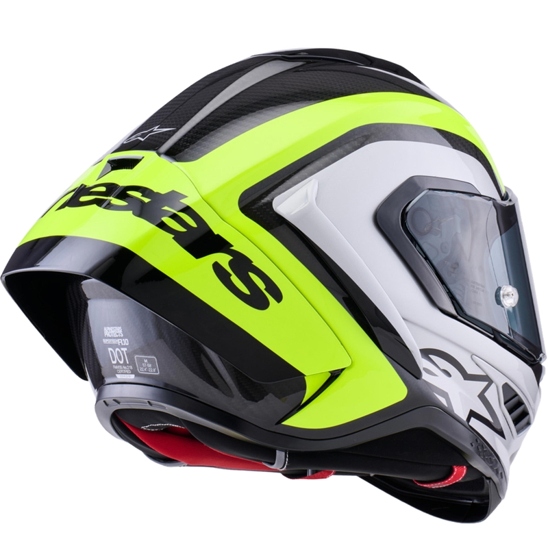 Alpinestars Supertech R10 Arius Integralhelm für Motorräder, schwarz-fluoreszierend gelb-weiß