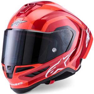 Alpinestars Supertech R10 Arius Integralhelm für Motorräder, fluoreszierend rot-rot-schwarz-weiß
