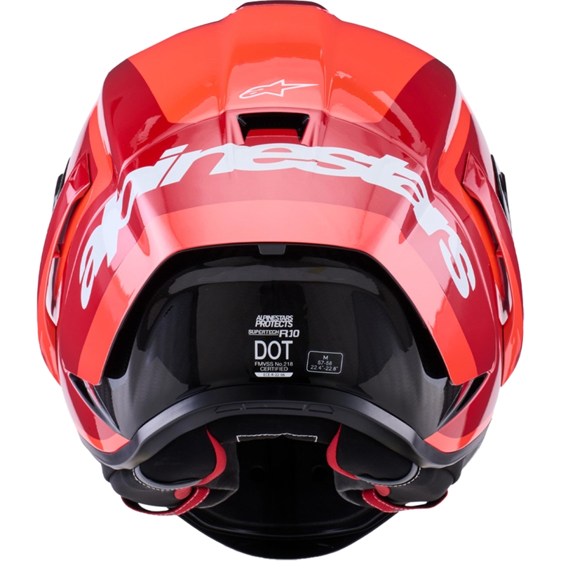 Alpinestars Supertech R10 Arius Integralhelm für Motorräder, fluoreszierend rot-rot-schwarz-weiß