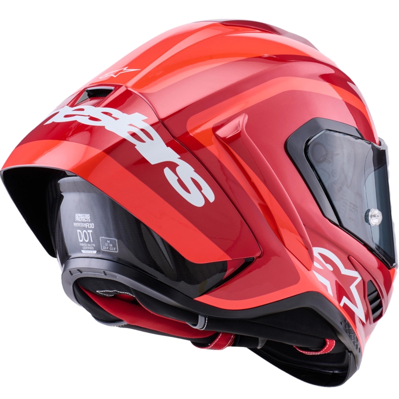 Alpinestars Supertech R10 Arius Integralhelm für Motorräder, fluoreszierend rot-rot-schwarz-weiß