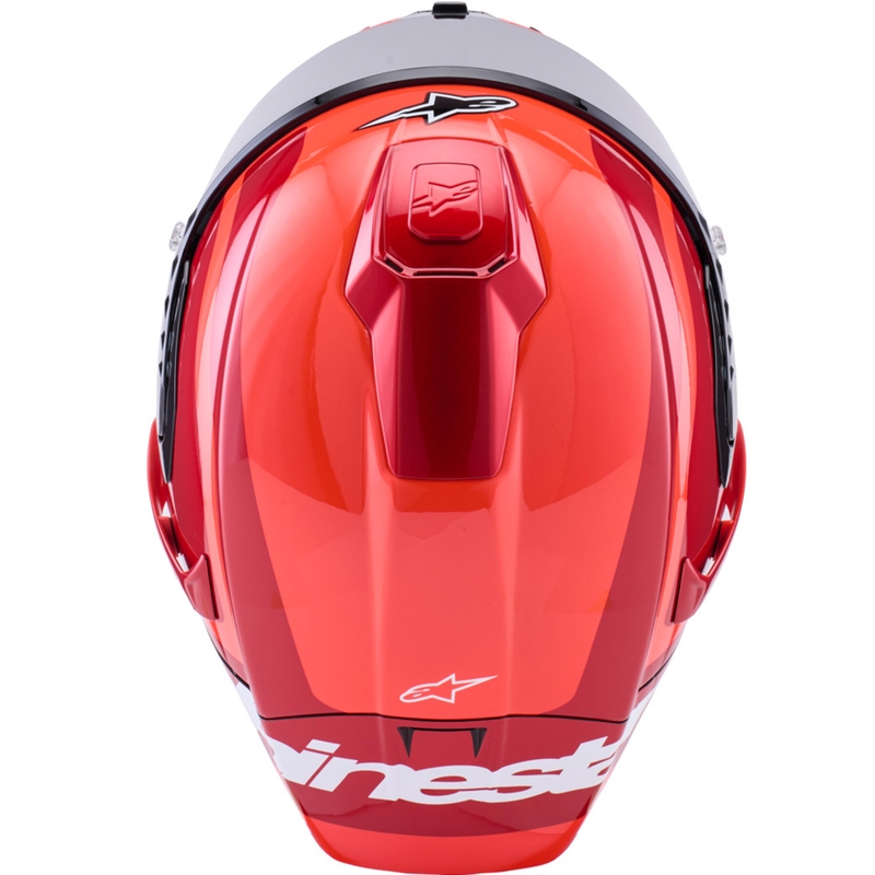 Alpinestars Supertech R10 Arius Integralhelm für Motorräder, fluoreszierend rot-rot-schwarz-weiß