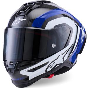 Alpinestars Supertech R10 Arius Integralhelm für Motorräder, schwarz-blau-weiß