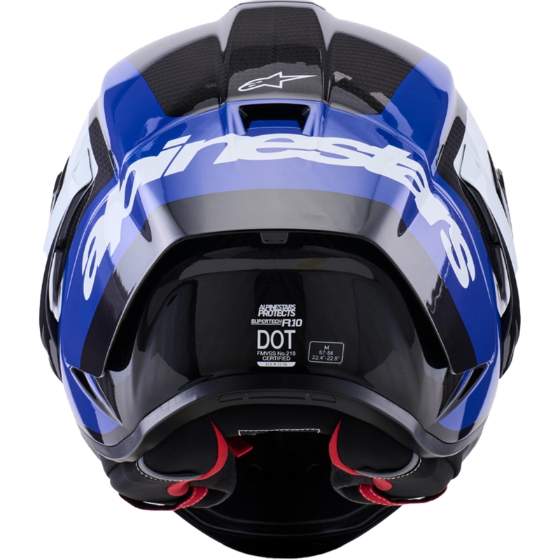 Alpinestars Supertech R10 Arius Integralhelm für Motorräder, schwarz-blau-weiß