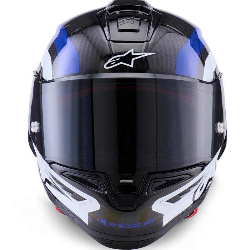 Alpinestars Supertech R10 Arius Integralhelm für Motorräder, schwarz-blau-weiß