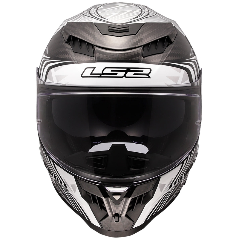 LS2 FF807 Dragon Carbon Enthum Integralhelm, glänzend silber