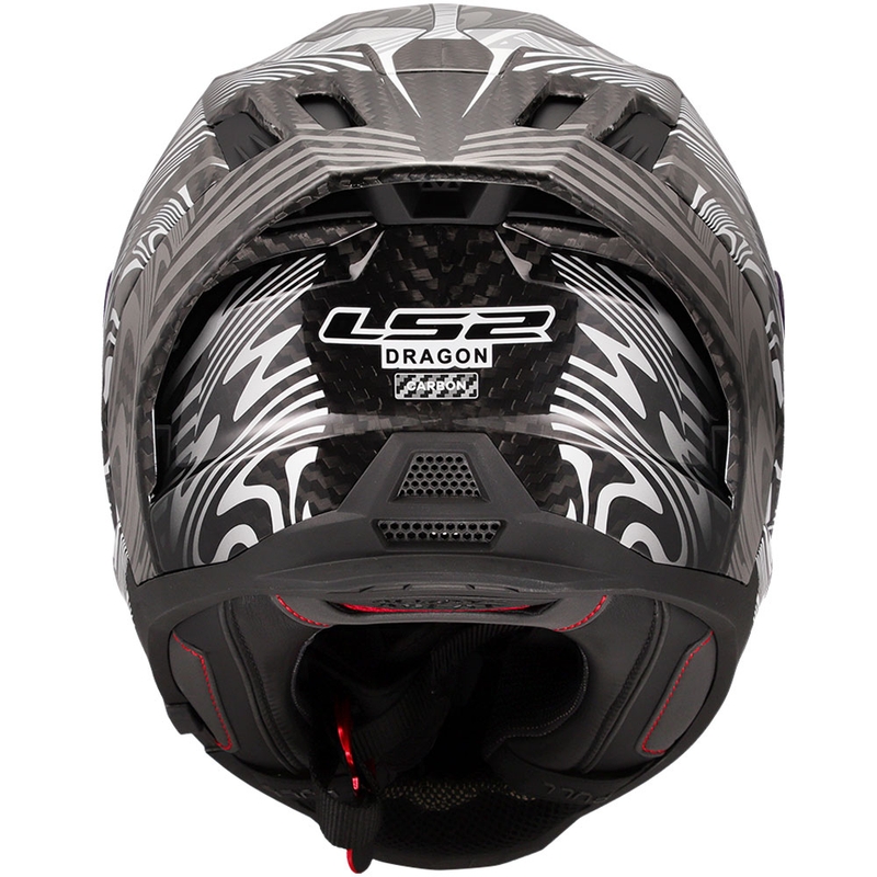 LS2 FF807 Dragon Carbon Enthum Integralhelm, glänzend silber