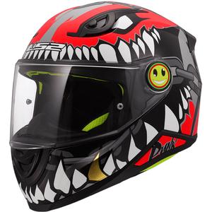 Kinder-Integralhelm LS2 FF812 Punk, glänzend grau-rot