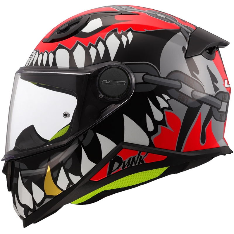Kinder-Integralhelm LS2 FF812 Punk, glänzend grau-rot